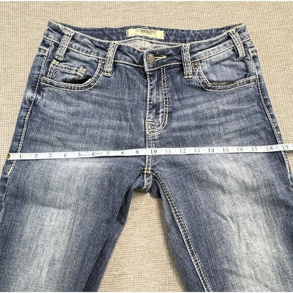 Rock & Roll Denim Womens Blue Jeans Mid Rise Riding Bootcut Leg Cowgirl W26 L36 - Picture 11 of 13